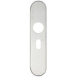 High quality image of the Zoo Hardware - Radius Cover plate for 19 mm and 22mm RTD Lever on Backplate - Oval Profile 48.5mm - Stain Stainless Steel | Sku. zcs31oprss | available to order from Trade Door Handles.