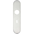 High quality image of the Zoo Hardware - Radius Cover plate for 19 mm and 22mm RTD Lever on Backplate - Lock 57mm - Stain Stainless Steel | Sku. zcs31rss | available to order from Trade Door Handles.