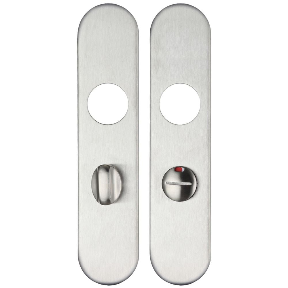 High quality image of the Zoo Hardware - Radius Cover plate for 19 mm and 22mm RTD Lever on Backplate - Bathroom 57mm - Stain Stainless Steel | Sku. zcs33rss | available to order from Trade Door Handles.