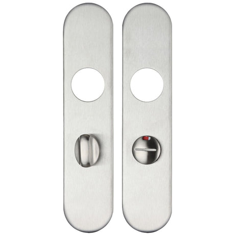 High quality image of the Zoo Hardware - Radius Cover plate for 19 mm and 22mm RTD Lever on Backplate - Bathroom 57mm - Stain Stainless Steel | Sku. zcs33rss | available to order from Trade Door Handles.