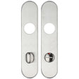 High quality image of the Zoo Hardware - Radius Cover plate for 19 mm and 22mm RTD Lever on Backplate - Din Bathroom/78mm Centres - SSS | Sku. zcs33rss78 | available to order from Trade Door Handles.