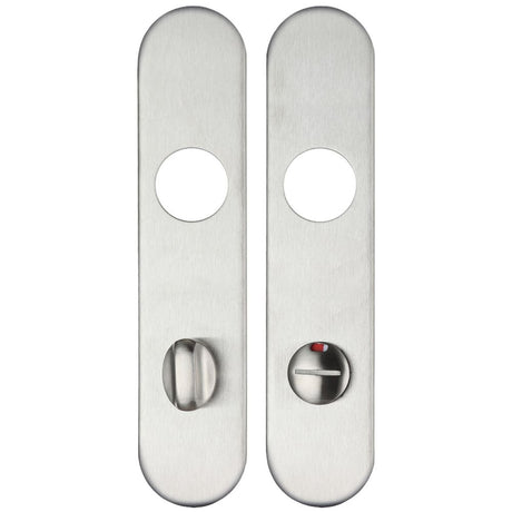 High quality image of the Zoo Hardware - Radius Cover plate for 19 mm and 22mm RTD Lever on Backplate - Din Bathroom/78mm Centres - SSS | Sku. zcs33rss78 | available to order from Trade Door Handles.