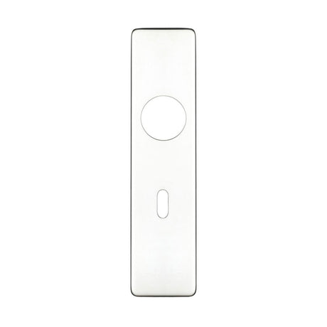High quality image of the Zoo Hardware - Cover plate for 19 mm RTD Lever on Short Backplate - Lock 57mm - 45mm x 180mm - Polished Stainless Steel | Sku. zcs41ps | available to order from Trade Door Handles.