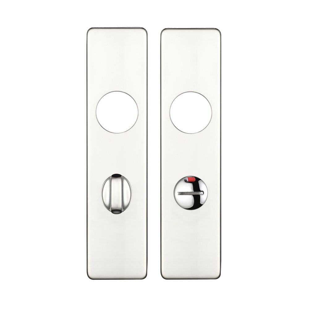 High quality image of the Zoo Hardware - Cover plate for 19 mm RTD Lever on Short Backplate - Bathroom 57mm - 45mm x 180mm - Polished Stainless Steel | Sku. zcs43ps | available to order from Trade Door Handles.