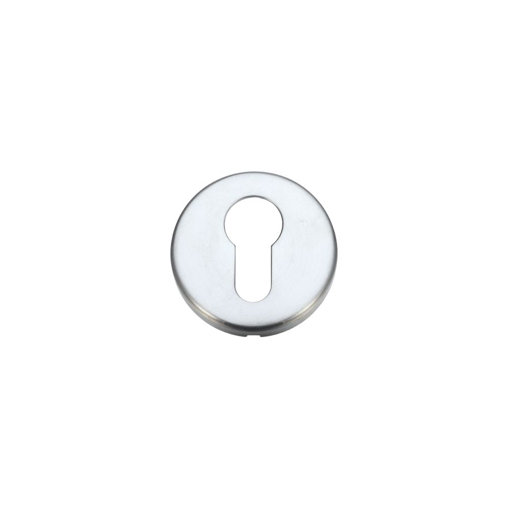 High quality image of the STANZA - Euro Profile Escutcheon 52mm dia - Satin Chrome | Sku. zcz001sc | available to order from Trade Door Handles.