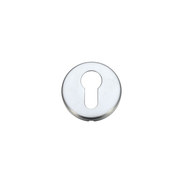 High quality image of the STANZA - Euro Profile Escutcheon 52mm dia - Satin Chrome | Sku. zcz001sc | available to order from Trade Door Handles.