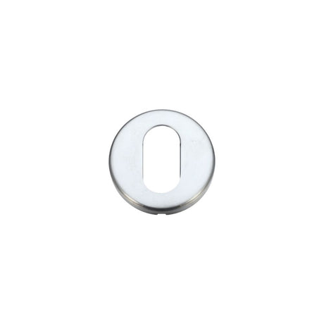 High quality image of the STANZA - Oval Profile Escutcheon 52mm dia - Satin Chrome | Sku. zcz003sc | available to order from Trade Door Handles.