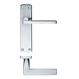 High quality image of the STANZA - Leon Lever Latch Backplate 170mm x 40mm - Satin Chrome | Sku. zcz012sc | available to order from Trade Door Handles.