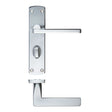 High quality image of the STANZA - Leon Lever Bathroom (57mm c/c) On Backplate 170mm x 40mm - Satin Chrome | Sku. zcz013sc | available to order from Trade Door Handles.