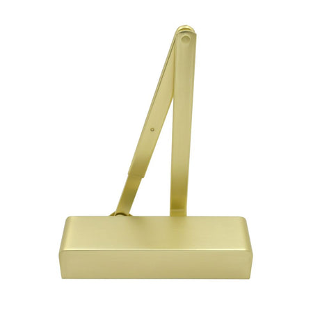 High quality image of the Zoo Hardware - Overhead Door Closer, Power Adjustable Size 2-4 + Matching Finish Armset/Fig 6 Bracket and Semi Radius Cover, Satin Brass Finish - Satin Chrome | Sku. zdc0024a-sb | available to order from Trade Door Handles.