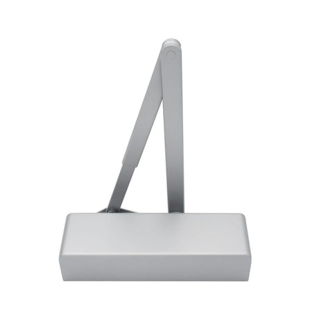 High quality image of the Zoo Hardware - Overhead Door Closer, Power Adjustable Size 2-4 + Matching Finish Armset/Fig 6 Bracket and Semi Radius Cover, Silver Finish | Sku. zdc0024a-se | available to order from Trade Door Handles.