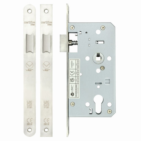 High quality image of the Vier - Din Latch - Backset 55mm - Stain Stainless Steel | Sku. zdl0055lss | available to order from Trade Door Handles.