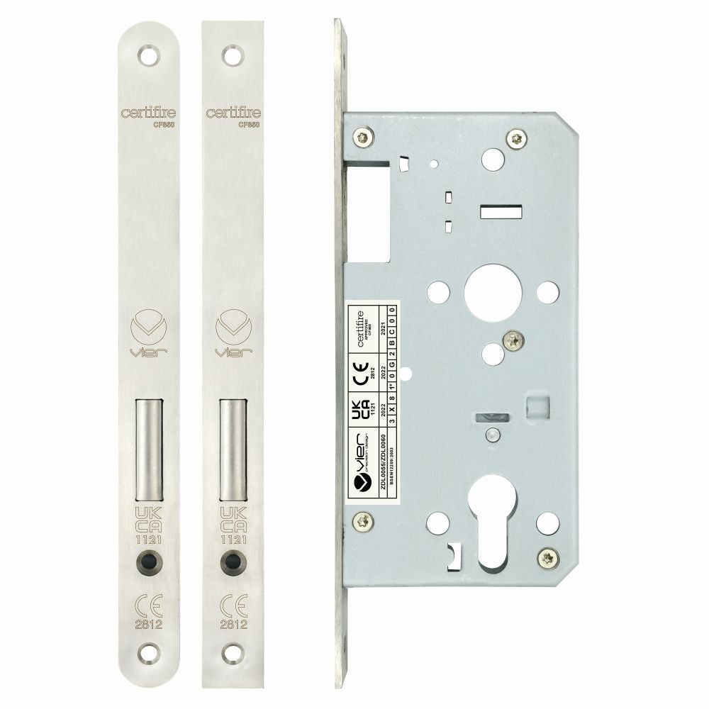 High quality image of the Vier - Din Euro Deadlock - Backset 55mm - Stain Stainless Steel | Sku. zdl0055ss | available to order from Trade Door Handles.