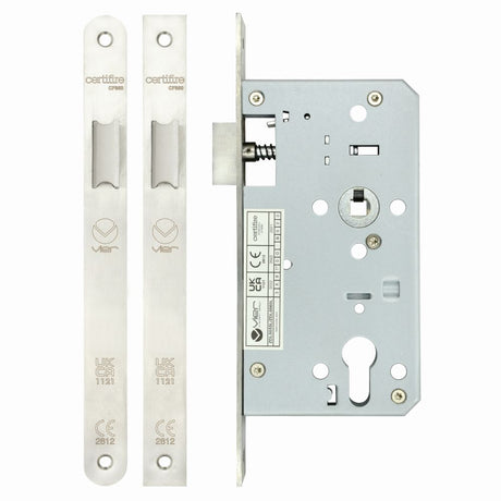 High quality image of the Vier - Din Latch - Backset 60mm - Stain Stainless Steel | Sku. zdl0060lss | available to order from Trade Door Handles.