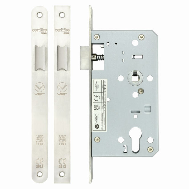 High quality image of the Vier - Din Latch - Backset 60mm - Stain Stainless Steel | Sku. zdl0060lss | available to order from Trade Door Handles.