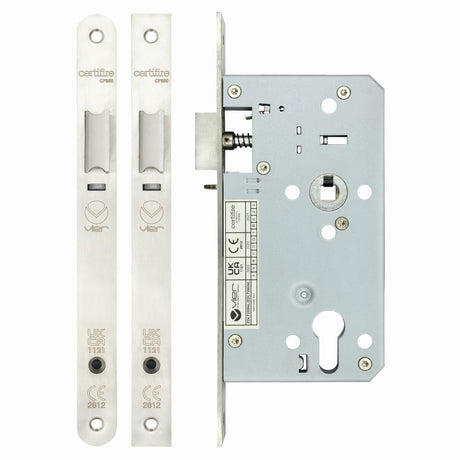 High quality image of the Vier - Din Night latch - 72mm c/c Backset 60mm - Stain Stainless Steel | Sku. zdl7260nlss | available to order from Trade Door Handles.