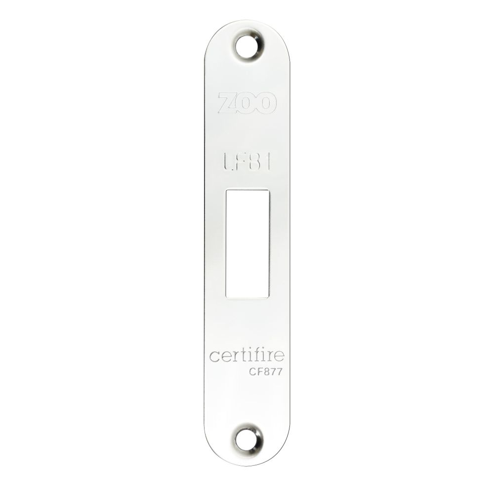 High quality image of the Zoo Hardware - Radius Forend, Strike and Escutcheon Pack t/s ZFB01 Fire Brigade Lock, - Polished Stainless Steel | Sku. zfbap01-r-pss | available to order from Trade Door Handles.