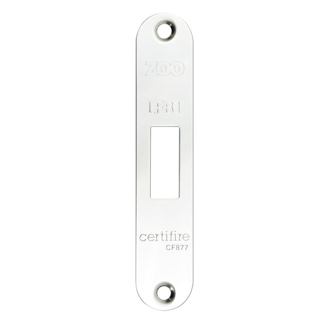 High quality image of the Zoo Hardware - Radius Forend, Strike and Escutcheon Pack t/s ZFB01 Fire Brigade Lock, - Polished Stainless Steel | Sku. zfbap01-r-pss | available to order from Trade Door Handles.