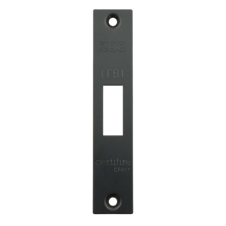 High quality image of the Zoo Hardware - Square Forend, Strike and Escutcheon Pack t/s ZFB01 Fire Brigade Lock, PVD Black Finish | Sku. zfbap01-s-pvdblk | available to order from Trade Door Handles.