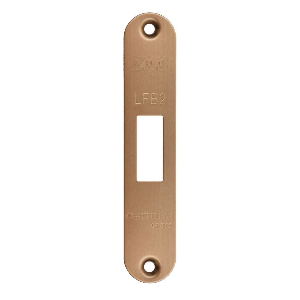 High quality image of the Zoo Hardware - Radius Forend, Strike and Escutcheon Pack t/s ZFB02 Fire Brigade Lock, Bronze Finish | Sku. zfbap02-r-bz | available to order from Trade Door Handles.