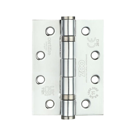 High quality image of the Zoo Hardware - Ball Bearing Hinge - Steel 102 x 76 x 3mm - Polished Chrome | Sku. zhs43cp | available to order from Trade Door Handles.