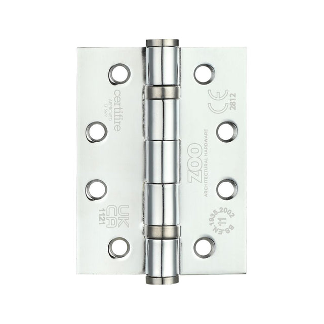 High quality image of the Zoo Hardware - Ball Bearing Hinge - Steel 102 x 76 x 3mm - Polished Chrome | Sku. zhs43cp | available to order from Trade Door Handles.