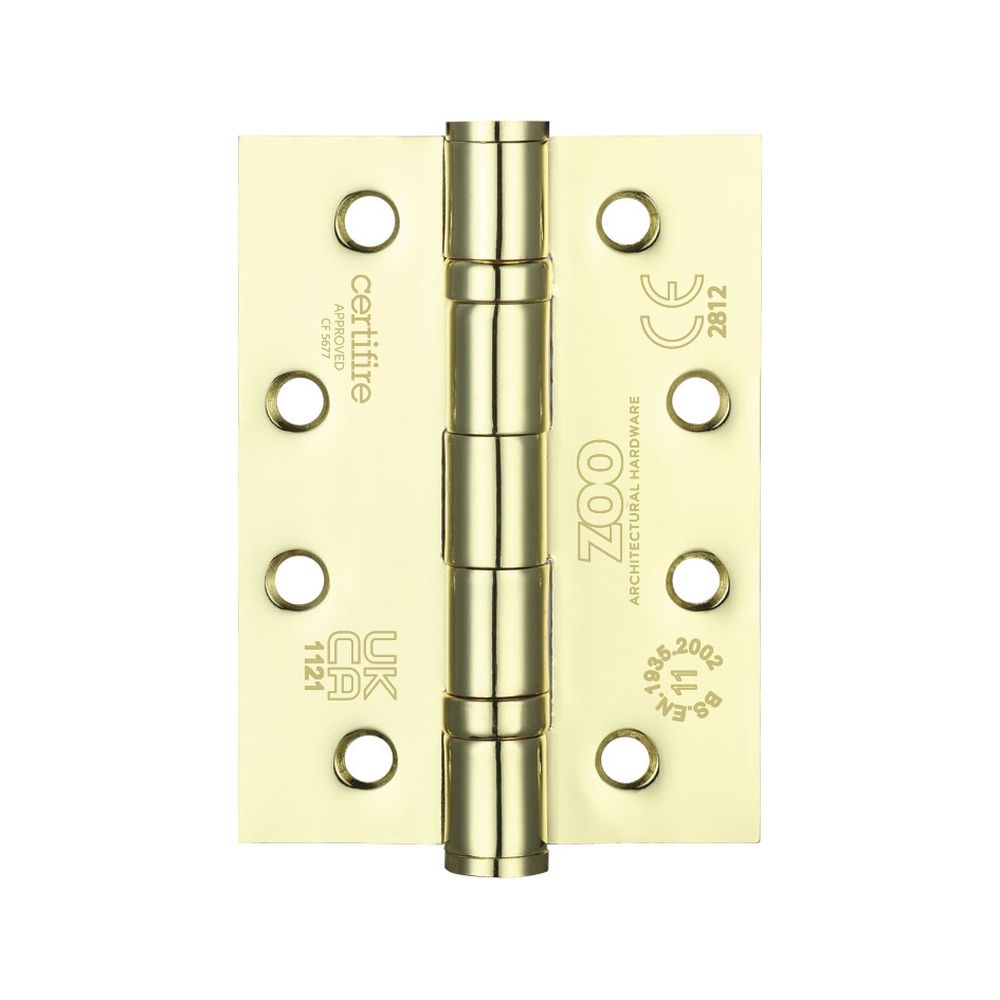 High quality image of the Zoo Hardware - Ball Bearing Hinge - Steel 102 x 76 x 3mm - Electro Brass | Sku. zhs43eb | available to order from Trade Door Handles.