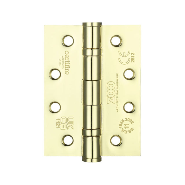 High quality image of the Zoo Hardware - Ball Bearing Hinge - Steel 102 x 76 x 3mm - Electro Brass | Sku. zhs43eb | available to order from Trade Door Handles.