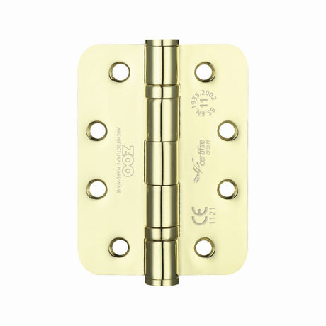 High quality image of the Zoo Hardware - Ball Bearing Hinge - Steel 102 x 76 x 3mm - Radius - Electro Brass | Sku. zhs43reb | available to order from Trade Door Handles.