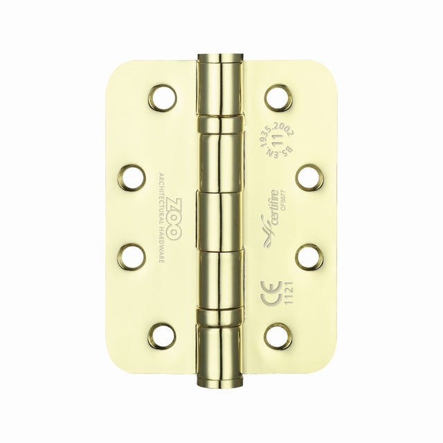 High quality image of the Zoo Hardware - Ball Bearing Hinge - Steel 102 x 76 x 3mm - Radius - Electro Brass | Sku. zhs43reb | available to order from Trade Door Handles.