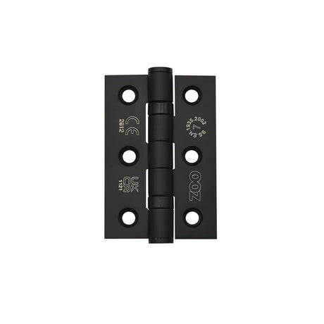 High quality image of the Zoo Hardware - Grade 7 - 76mm x 50mm x 2mm Hinge - Ball Bearing UKCA/CE Matt Black | Sku. zhss232-fd-mb | available to order from Trade Door Handles.