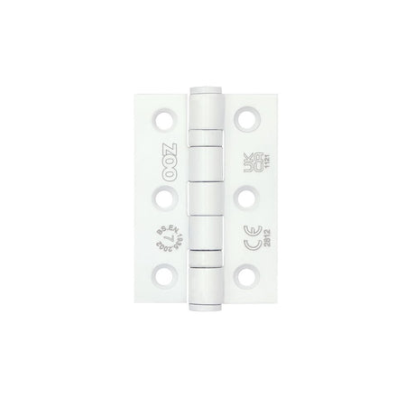 High quality image of the Zoo Hardware - Grade 7 - 76mm x 50mm x 2mm Hinge - Ball Bearing UKCA/CE White | Sku. zhss232-fd-pcw | available to order from Trade Door Handles.