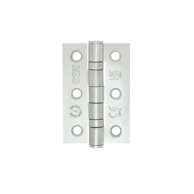 High quality image of the Zoo Hardware - Grade 7 - 76mm x 50mm x 2mm Hinge - Ball Bearing UKCA/CE Pol. St. Steel - Polished Stainless Steel | Sku. zhss232-fd-pss | available to order from Trade Door Handles.