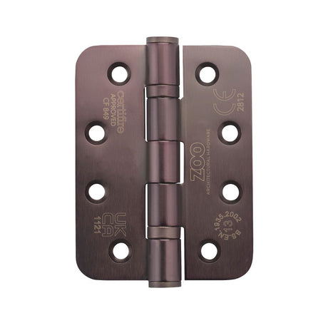 High quality image of the Zoo Hardware - Grade 13 Hinges - Ball Bearing 102mm x 76mm x 3mm Radius Corner - PVD Etna Bronze - E Coated Coffee | Sku. zhss243r-etb | available to order from Trade Door Handles.