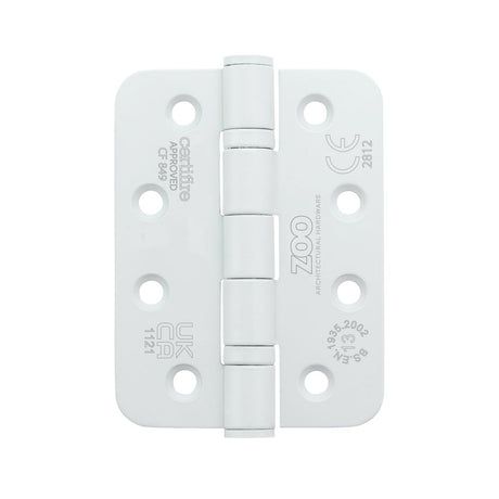 High quality image of the Zoo Hardware - Grade 13 Hinges - Ball Bearing 102mm x 76mm x 3mm Radius Corner - Matt White | Sku. zhss243r-pcw | available to order from Trade Door Handles.