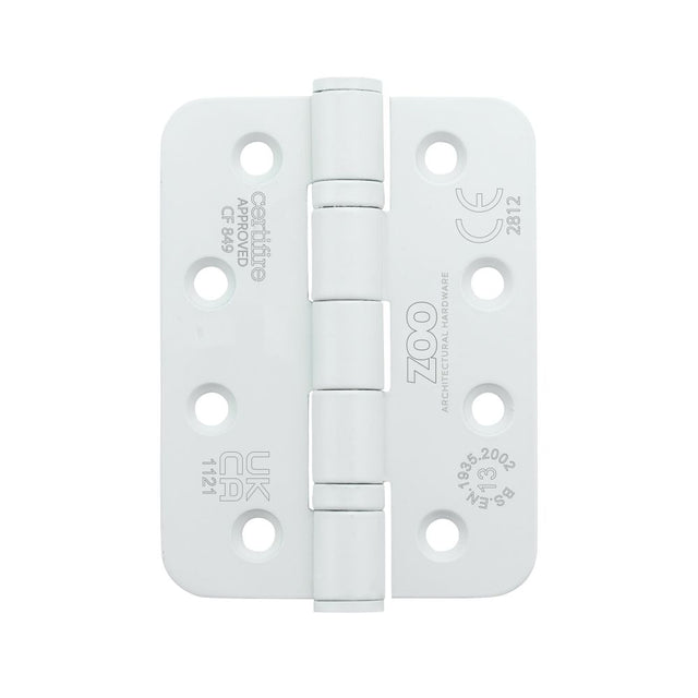 High quality image of the Zoo Hardware - Grade 13 Hinges - Ball Bearing 102mm x 76mm x 3mm Radius Corner - Matt White | Sku. zhss243r-pcw | available to order from Trade Door Handles.