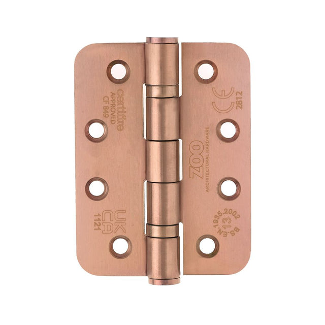 High quality image of the Zoo Hardware - Grade 13 Hinges - Ball Bearing 102mm x 76mm x 3mm Radius Corner - PVD Satin Bronze | Sku. zhss243r-pvdbz | available to order from Trade Door Handles.