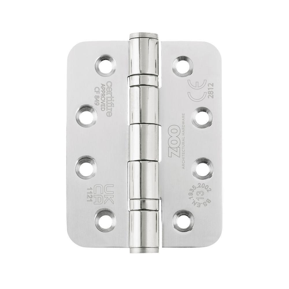 High quality image of the Zoo Hardware - Grade 13 Ball Bearing Hinge Polished Radius - Grade 201 102 x75 x3mm - Polished Stainless Steel | Sku. zhss243rp | available to order from Trade Door Handles.