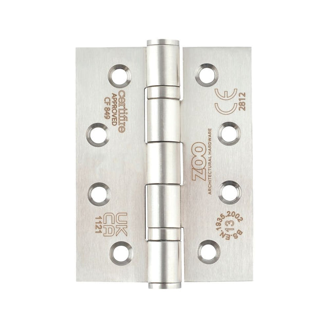 High quality image of the Zoo Hardware - Grade 13 Ball Bearing Hinge - Grade 201 - 102 x 76 x 3mm - Satin Stainless Steel | Sku. zhss243s | available to order from Trade Door Handles.