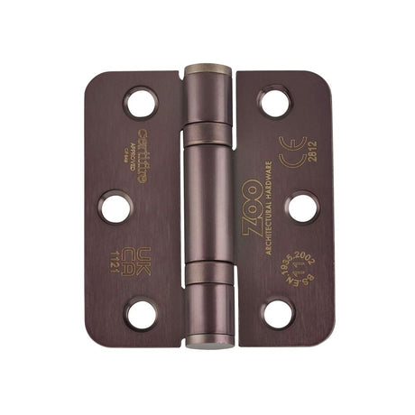 High quality image of the Zoo Hardware - Grade 11 Bearing Hinges - 76mm x 67mm x 2.5mm Radius Corner - Etna Bronze | Sku. zhss7667r-etb | available to order from Trade Door Handles.