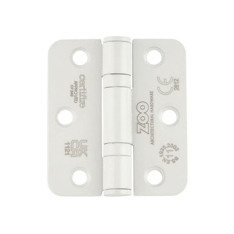 High quality image of the Zoo Hardware - Grade 11 Bearing Hinges - 76mm x 67mm x 2.5mm Radius Corner - Powder Coated White | Sku. zhss7667r-pcw | available to order from Trade Door Handles.