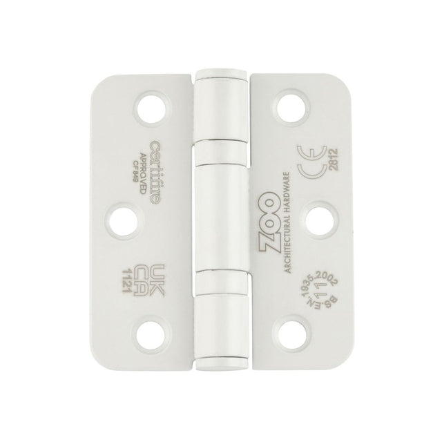 High quality image of the Zoo Hardware - Grade 11 Bearing Hinges - 76mm x 67mm x 2.5mm Radius Corner - Powder Coated White | Sku. zhss7667r-pcw | available to order from Trade Door Handles.
