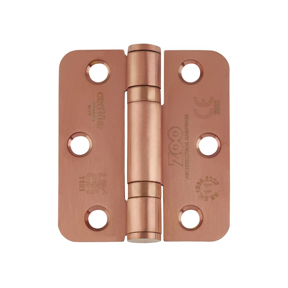 High quality image of the Zoo Hardware - Grade 11 Bearing Hinges - 76mm x 67mm x 2.5mm Radius Corner - PVD Satin Bronze | Sku. zhss7667r-pvdbz | available to order from Trade Door Handles.
