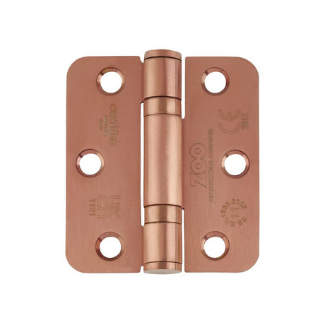 High quality image of the Zoo Hardware - Grade 11 Bearing Hinges - 76mm x 67mm x 2.5mm Radius Corner - PVD Satin Bronze | Sku. zhss7667r-pvdbz | available to order from Trade Door Handles.