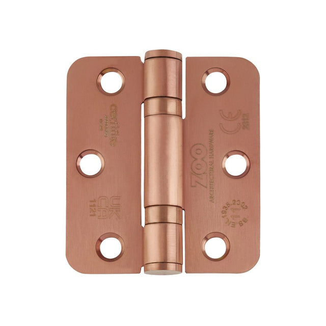 High quality image of the Zoo Hardware - Grade 11 Bearing Hinges - 76mm x 67mm x 2.5mm Radius Corner - PVD Satin Bronze | Sku. zhss7667r-pvdbz | available to order from Trade Door Handles.