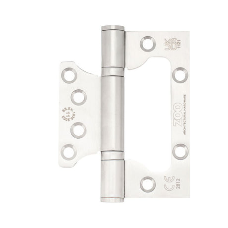 High quality image of the Zoo Hardware - Flush / Interleaf HingeÂ  Pair - CE/UKCA - Grade 11 - Satin Stainless Steel | Sku. zhssfh-243s | available to order from Trade Door Handles.