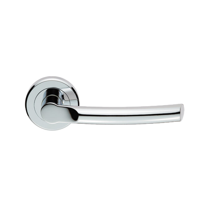 High quality image of Serozzetta - Nelson Lever On Rose - Polished Chrome | Sku. zin3111pc | Trade Door Handles.
