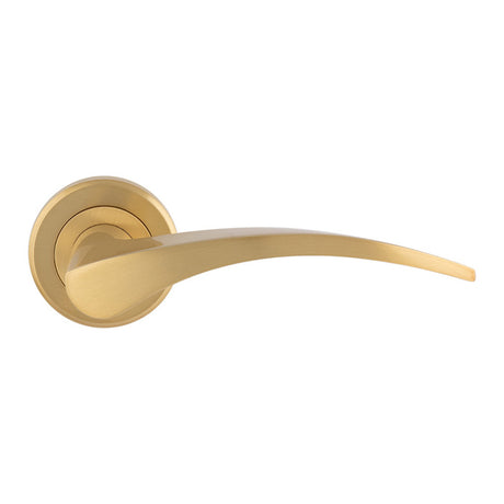 High quality image of Serozzetta - Olivier Lever On Rose - Satin Brass | Sku. zin3112sb | available to order from Trade Door Handles in Kendal.