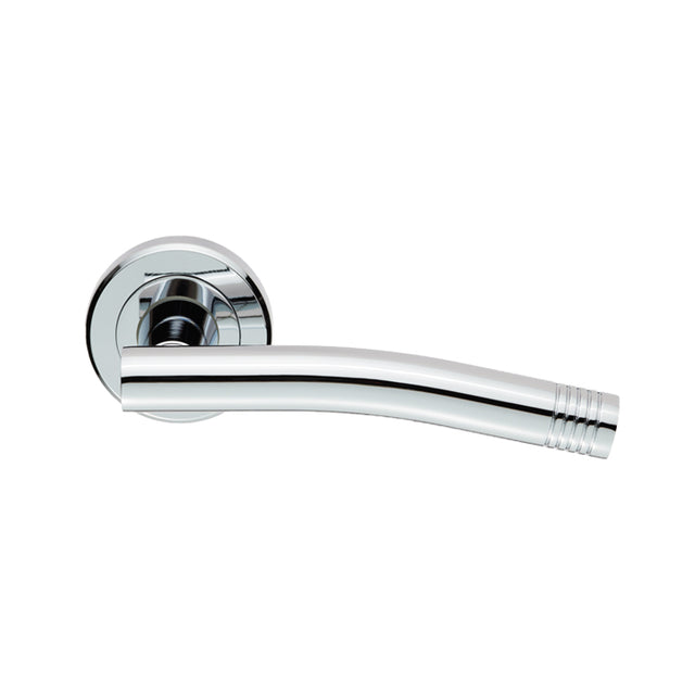 High quality image of Serozzetta - Carolina Lever On Rose - Polished Chrome | Sku. zin3115pc | Trade Door Handles.