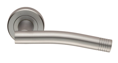 High quality image of Serozzetta - Carolina Lever On Rose - Satin Chrome | Sku. zin3115sc | Trade Door Handles.